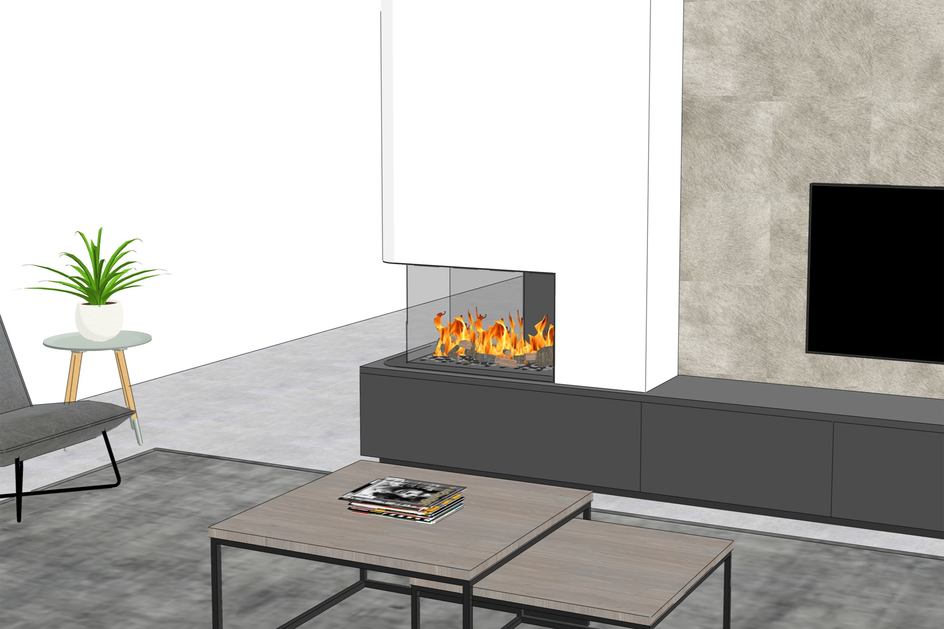 Elu B Room Divider 75/45 Left/Right - Afbeelding 3